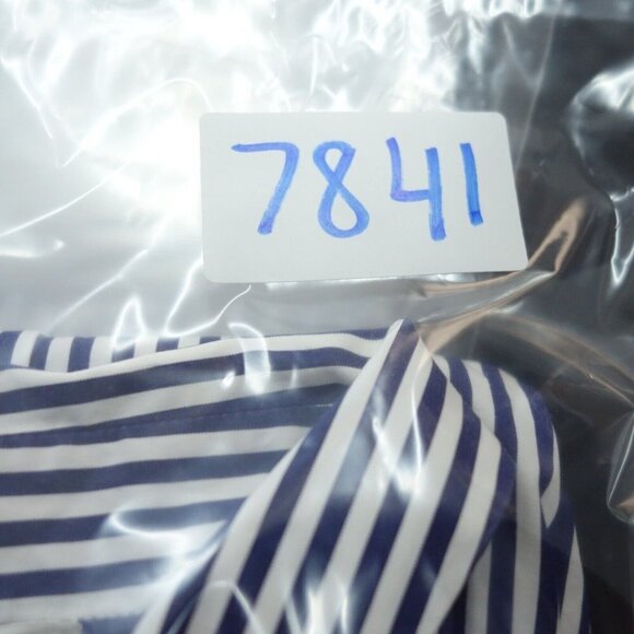 Holy Caftan Cold Shoulder Shirt Dress Women's Size 40 White/Blue Striped Cotton - Picture 13 of 13